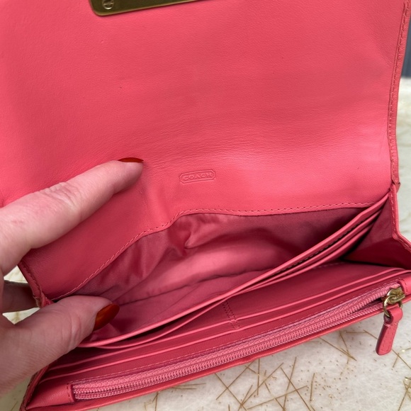 Coach Kristin Leather Wallet Coral Pink - Picture 7 of 13